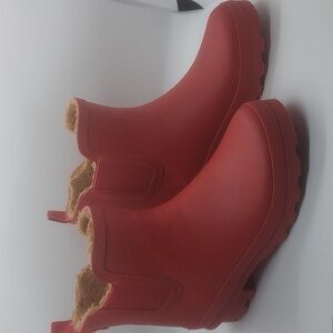 Chooka Classic Chelsear rubber women's rain boots faux fur lined size‎ 6